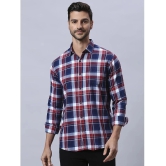 HJ HASASI 100% Cotton Regular Fit Checks Full Sleeves Mens Casual Shirt - Navy Blue ( Pack of 1 ) - None