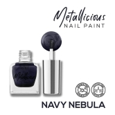 RENEE Metallicious Nail Paint - Navy Nebula, Quick Drying, Metallic Finish, Long Lasting, 10ml