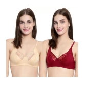 Kiran Enterprises Multicolor Lace Non Padded Womens Everyday Bra ( Pack of 2 ) - None