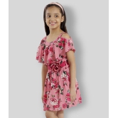 Kids Cave - Pink Crepe Girl's A-line Dress ( Pack of 1 ) - None