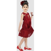 9stiches Satin Frock For Girls ( Pack of 1 , Maroon ) - None