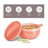 Milton Souvenir Gift Set, Crave 1500 Inner Stainless Steel Casserole, 1.38 ml and Crystal 1000 Insulated Flask, 970 ml, Peach | BPA Free | Odour Free | Food Grade - Peach