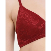 Clovia Lace T-Shirt Bra - Maroon - 34B