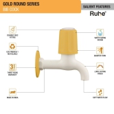 Gold Round Bib Tap PTMT Faucet - by Ruhe®