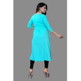 haya fashion - Turquoise Rayon Women's Straight Kurti ( Pack of 1 ) - None