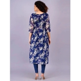 HIGHLIGHT FASHION EXPORT Georgette Printed Midi Womens Fit & Flare Dress - Blue ( Pack of 1 ) - None