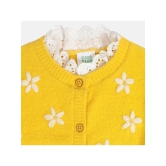 Miniklub Baby Girls Round Neck Full Sleeve Knit Sweater (Yellow Color) - None