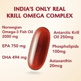 WishNew Wellness Krill Omega Complex for Heart & Brain Health, 60 Enhanced Absorption Softgels with 2000mg Fish Oil & 250mg Krill, Rich in EPA & DHA Plus Astaxanthin Pack of 2