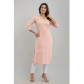 Frionkandy - Peach Cotton Womens A-line Kurti ( Pack of 1 ) - None