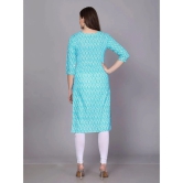 JC4U Cotton Printed Straight Womens Kurti - Turquoise ( Pack of 1 ) - None