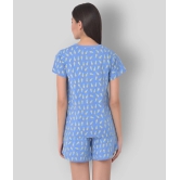 Clovia - Blue Cotton Womens Nightwear Nightsuit Sets ( Pack of 2 ) - 2XL