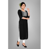 haya fashion - Black Rayon Women's Straight Kurti ( Pack of 1 ) - None