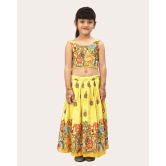 Girls Rayon Silk Fully Stitched Lehenga Choli | Bandhani Print MultiColor Lehenga Choli Set-Yellow / 5 Years-6 Years