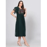 JC4U Crepe Embroidered Midi Womens Fit & Flare Dress - Green ( Pack of 1 ) - None