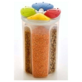 kamaly Spice, Grocery, Nuts Storage Container with 4 Section - 2200ml Set of 1 - White