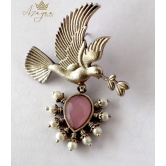 Azayaa World Pink Charming love bird earring