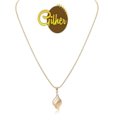 Gilher Gold Plated Daily Wear Locket+24 Inch Chain For Women And Girls. - Golden