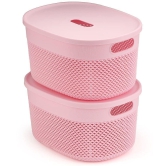 Oliveware - Plastic Pink Utility Container ( Set of 2 ) - Pink