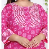 Swasti Cotton Printed Straight Womens Kurti - Pink ( Pack of 1 ) - None