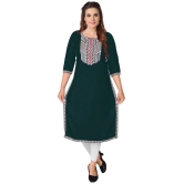 Kapadia - Green Rayon Womens Straight Kurti ( Pack of 1 ) - None