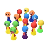 KP2® Smiley Emoji Jump Fly Toy (Set of 10) Birthday Party Return Gift for Kids | Press and Jump Toy for Kids(Multi Color) - Assorted