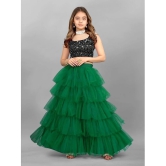 Apnisha - Green Net Girls Lehenga Choli Set ( Pack of 1 ) - None