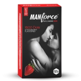 MANFORCE 3 in 1 Wild Ribbed Contour Dotted Strawberry Flavor Condoms - 10 Pieces x Pack of 2 Condom (Set of 2 20 Sheets)