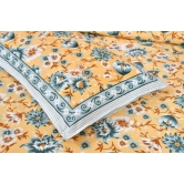 Bedsheet Adda-DB-04-3001- Super mega King Size (90*108 Inches)-100% Pure Cotton jaipuri Double Bedsheet With 2 Matching Pillow Cover-(B2D And B2B)