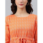 Janasya - Cotton Orange Womens Fit And Flare Dress ( Pack of 1 ) - None