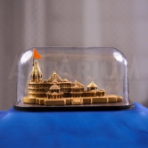 Artarium Ram Mandir Ayodhya Model Acrylic Covered with Wooden Base Authentic Design Ideal for Home Temple, Home Decor & Gifts (7.25 INCH)