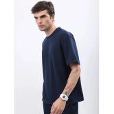 Ketch Polyester Oversized Fit Solid Half Sleeves Mens T-Shirt - Navy Blue ( Pack of 1 ) - None