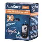 Accusure 50 Glucometer Strips Pack Only Expiry March 2024