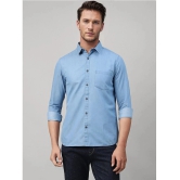 UrbanMark 100% Cotton Slim Fit Solids Full Sleeves Mens Casual Shirt - Light Blue ( Pack of 1 ) - None