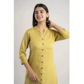 MAUKA - Green Rayon Womens Front Slit Kurti ( Pack of 1 ) - XS