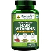 Agniveda Naturals Plant-Based Hair Vitamins Biotin, Dht Blocker, Promotes Hair Growth - 60 Veg Caps