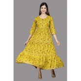 Smien - Mustard Rayon Womens Flared Kurti ( Pack of 1 ) - None