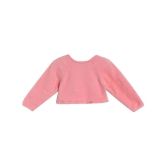 Miniklub Baby Girls Round Neck Full Sleeve Knit Shrug (Pink Color) - None