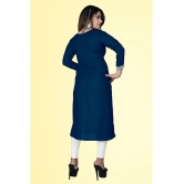 haya fashion - Blue Rayon Women's Straight Kurti ( Pack of 1 ) - None