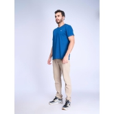 Mens 100% Cotton Petrol Blue Half Sleeves Expert Tee - ET3