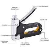 KIT & CO Heavy Duty Manual Stapler || Staple Gun Nailer Tacker with 1000 Staples Nails || 3 in 1 Shooting Stapler Gun Tracker Machine with Pins for Furniture Woodworking Stapler Tools