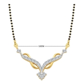 Vighnaharta Pretty Paisley Gold and Rhodium Plated Mangalsutra