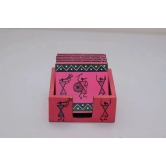 Tisser Wooden Warli handpainted Coaster Set-up 6/ 4x4