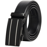 Zacharias - Black Leather Mens Casual Belt ( Pack of 1 ) - None