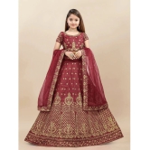 Apnisha Maroon Silk Girls Semi Stitched Lehenga Choli Set ( Pack of 1 ) - None