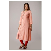 Frionkandy - Pink Rayon Womens Straight Kurti ( Pack of 1 ) - L