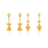 LUV FASHION Gold Danglers Earrings ( Pack of 2 ) - Gold