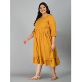 PrettyPlus by Desinoor - Mustard Rayon Womens A-line Dress ( Pack of 1 ) - None