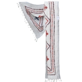 Tisser Linen Dupatta 2A applique cut work White/mixcolour Size- 2.5 meeter & Width 42 inch