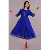 Smien - Light Blue Rayon Women''s Anarkali Kurti ( Pack of 1 ) - None