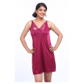 Fasense Satin Night Dress - Pink - L